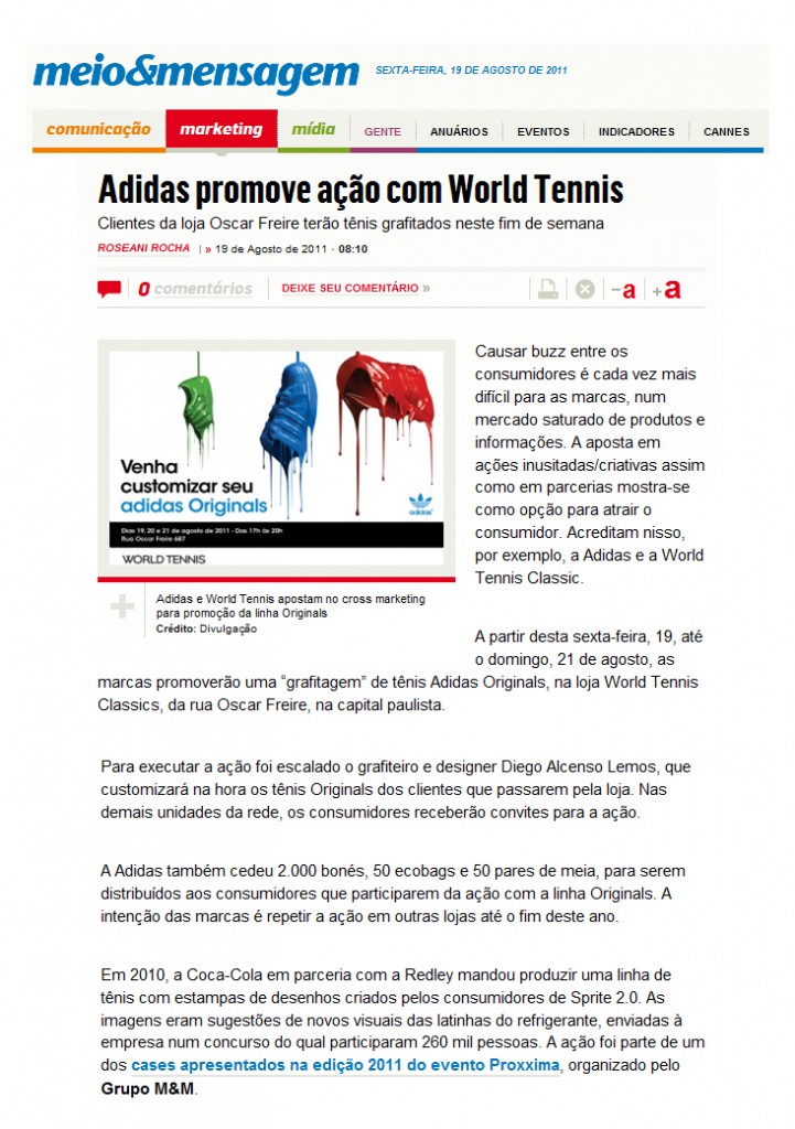 Ação de customização - World Tennis Classic